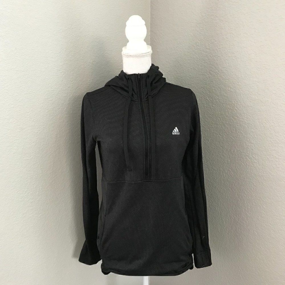 Adidas Women Hooded Black Sweater Medium